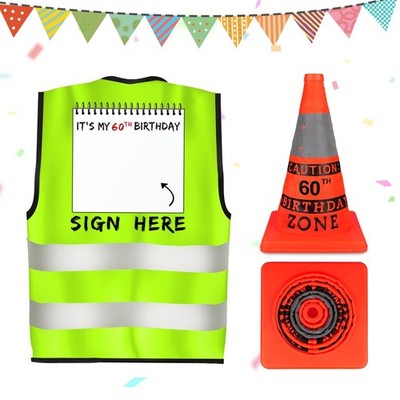 Giftota Original Birthday Gift 2pcs, Safety Cone and Vest Birthday, Funny Par...