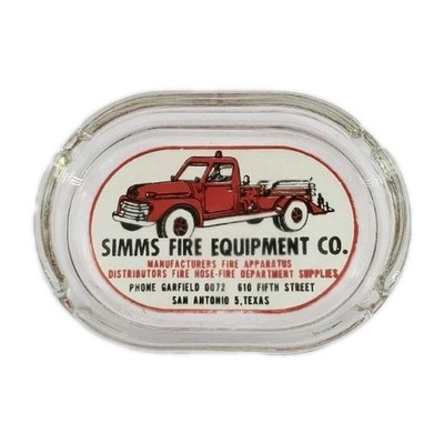 Vintage Advertising Ashtray /  MCM / Simms Fire Equipment  San Antonio Texas TX