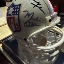 NFL Mini Helmet Signed by Bradshaw, Donavan, Dorsett, Olsen, Payton, Sayers