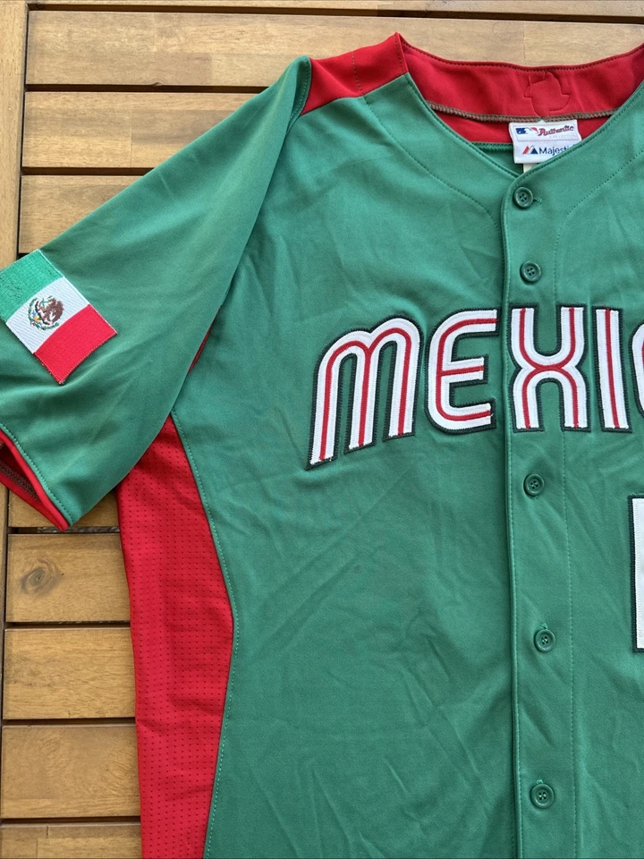 2017 World Baseball Classic Mexico Home Jersey Majestic #13 Moreno Size M - Image 2 of 4
