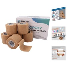 Self Adherent Cohesive Bandages Wrap 6 Count 2" x 5 Yards, Medical Tape, Adhe...