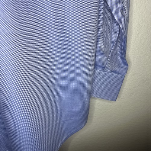 Peter Millar Nanoluxe Blue Cotton Button Front Shirt Large - Picture 17 of 24