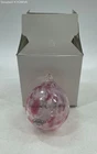 Blenko Handcrafted Pink & White Speckled Art Glass Ornament w/ Box