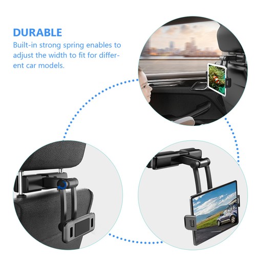 Car Mobile Phone Tablet Stand Headrest Mount Holder for Backseat - 第 3/11 張圖片