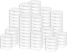 100 Pcs Clear Plastic Beads Storage Containers Box Small Clear Boxes with Hinged