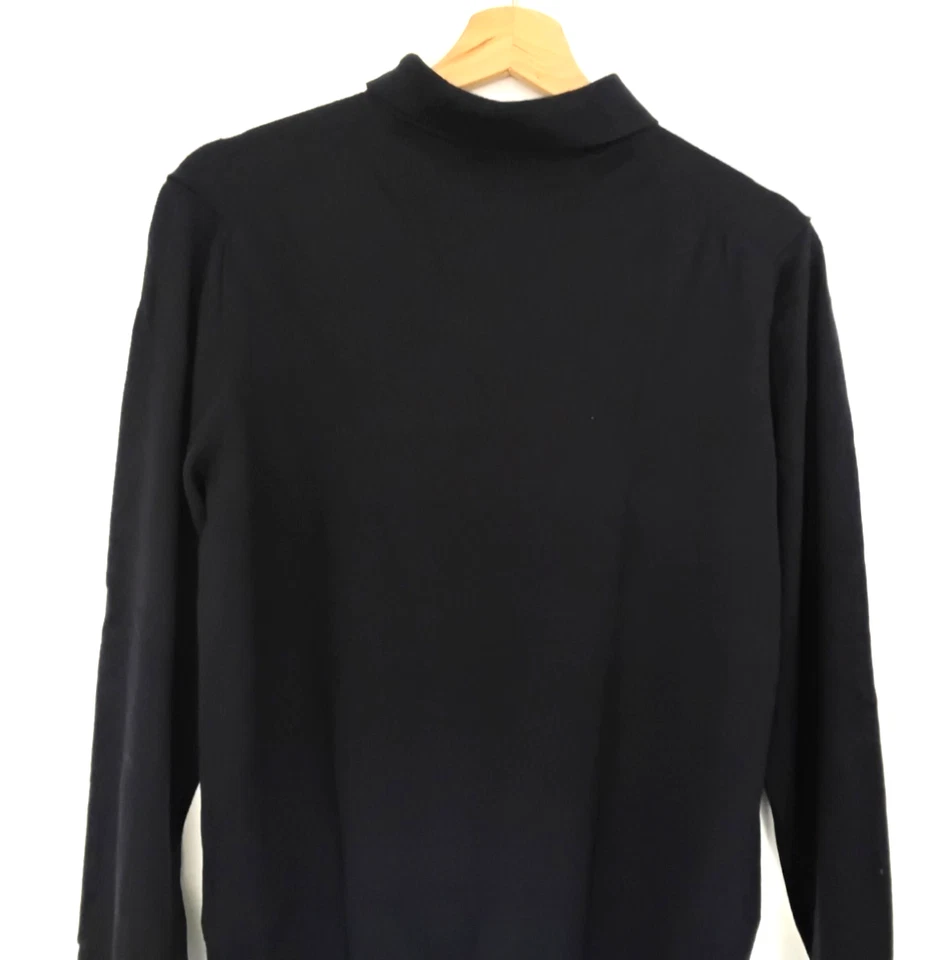 Polo BOGGI Lana Merino Azul Marino Italiano Tejido Extra Fino Talla Med 51 cm Foto 3 de 4