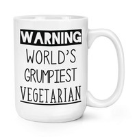 Warnung World's Grumpiest Vegetarisch 426Ml Groß Becher Tasse Toll Best Gesund