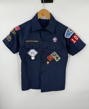 Boy Scouts of America Youth Uniform Shirt Blue Cotton Blend USA Size Medium