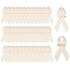 Satin Awareness Ribbons, Satin Ribbon with Safety Pins 200 Pcs Beige