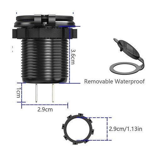 36W USB Car Charger with For QC3 0 and PD Ports for Quick Device Charging - Zdjęcie 9 z 10