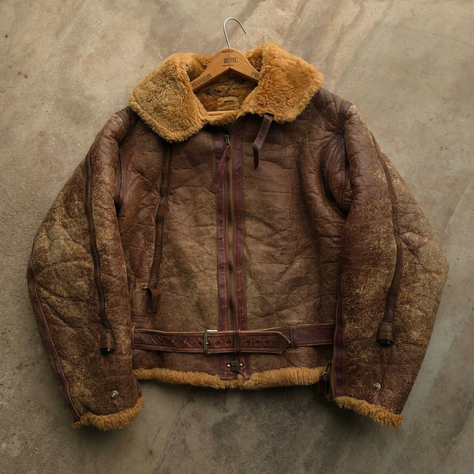 Vintage 1930s Brown Irvin Flight Jacket 40 WW2 RAF Shearling Sheepskin image 1