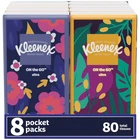 Kleenex On the Go Pocket Pack Facial Tissues 80 Count 3 Ply Travel Size