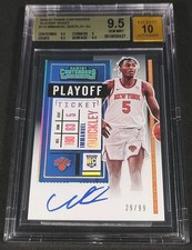 BGS 9.5/10 1/1 RC AUTO /99 IMMANUEL QUICKLEY 🚨PLAYOFF ROOKIE 2020-21 Contenders