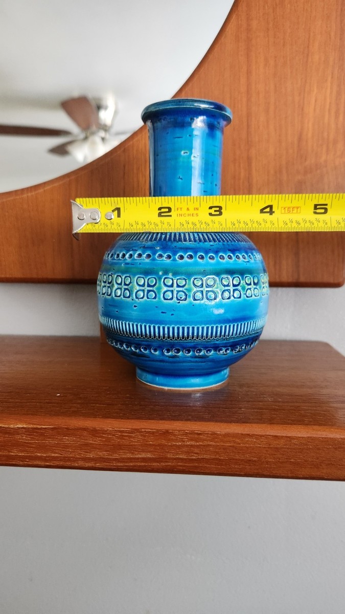 MCM Flavia Bitossi Rimini Blue Vase Italy Pottery Montelupo 5.75