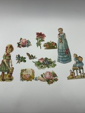 Lot Of 11 Victorian Scrap Ephemera For Collec...