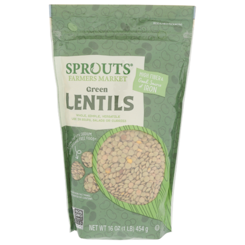 Sprouts Dry Green Lentil Beans 16 oz  - 3 Count - Picture 2 of 2