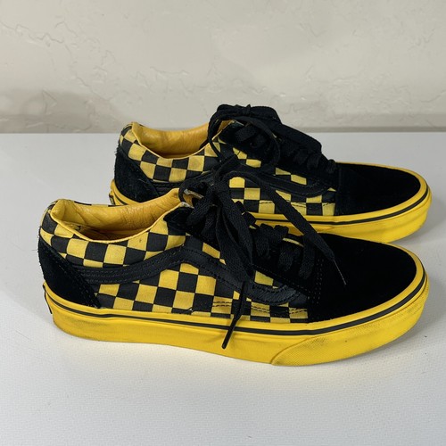 yellow checkered vans mens