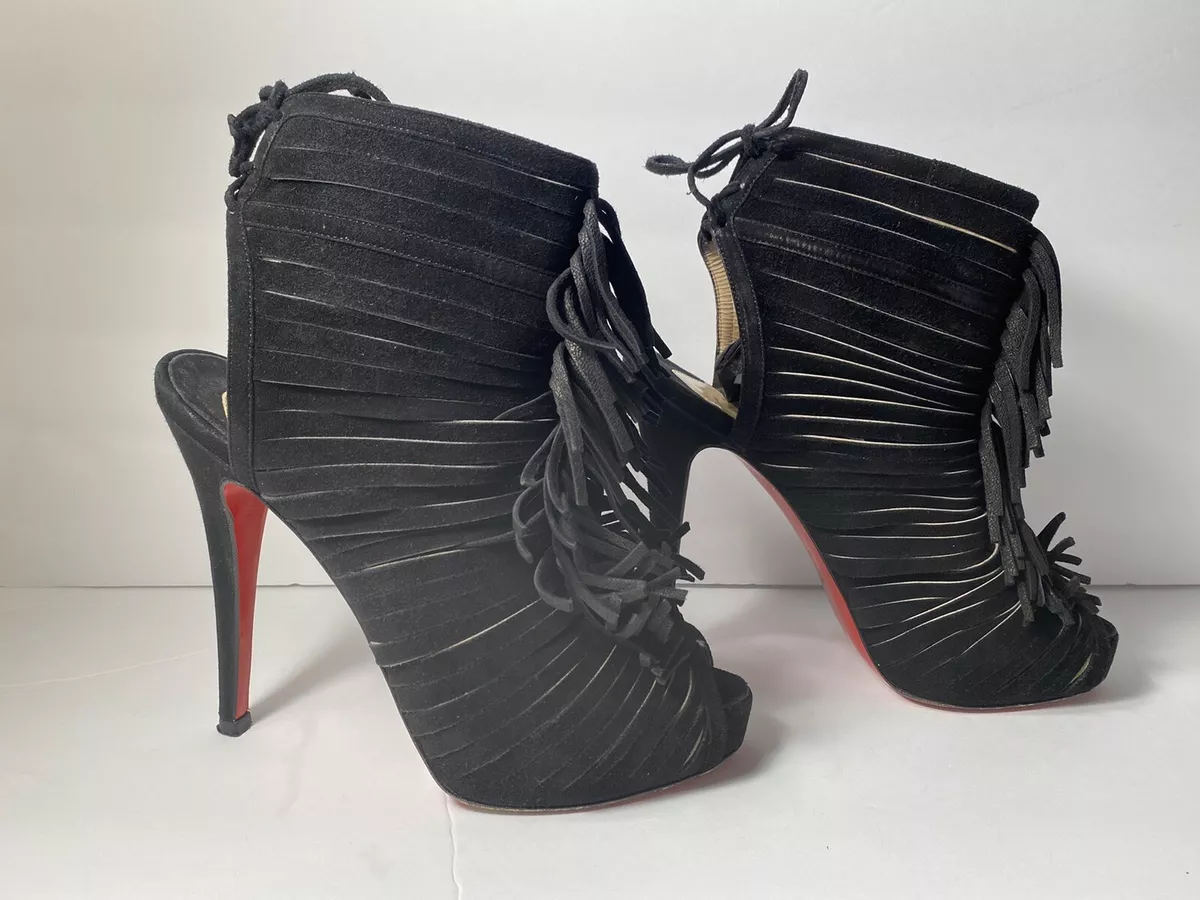 Christian louboutin 2025 fringe heels