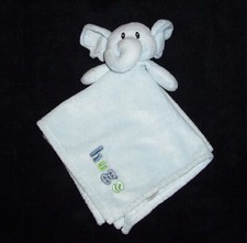 Baby Gear HUGS Blue Elephant Blanket Security Lovey Rattle