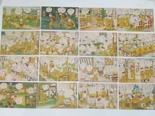 WW2 JAPANESE ARMY POSTCARD SET ART COMEDY CARTOON WWII JAPAN PILOT LOT MEDAL WAR