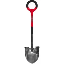 Radius Stainless Steel Garden PRO Shovel with O-Handle Grip, Red