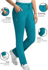 Maevn Women's Scrub Pants 6501 Regular Matrix Full Elastic Waistband  XXS to 3XL