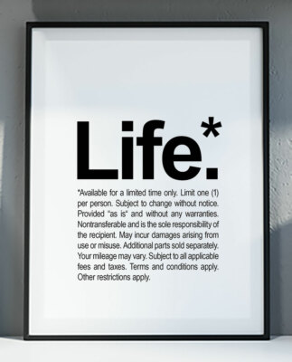 LIFE Wort Kunstdruck Bild Premium Poster Druck Deko Art DinA4 Geschenkidee 