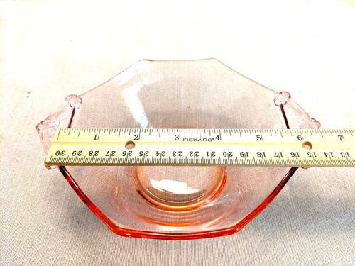 Pink Depression Glass Divided Dish Starburst Candy Nut Relish 6” Vintage 1930s