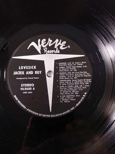 Jackie And Roy, Lovesick 1967 VINYL LP (EX play-tested) COVER EX / Verve Records - Picture 8 of 11