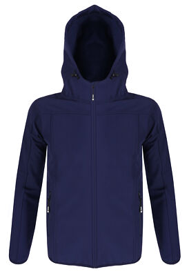 18 x Eisblau Softshell Jacke Herren Outdoor warm winddicht Kapuze blau AVK12