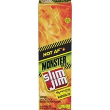 Slim Jim Monster Hot AF Flavor Smoked Meat Snack Sticks 18 Pack 1.94 Ounce