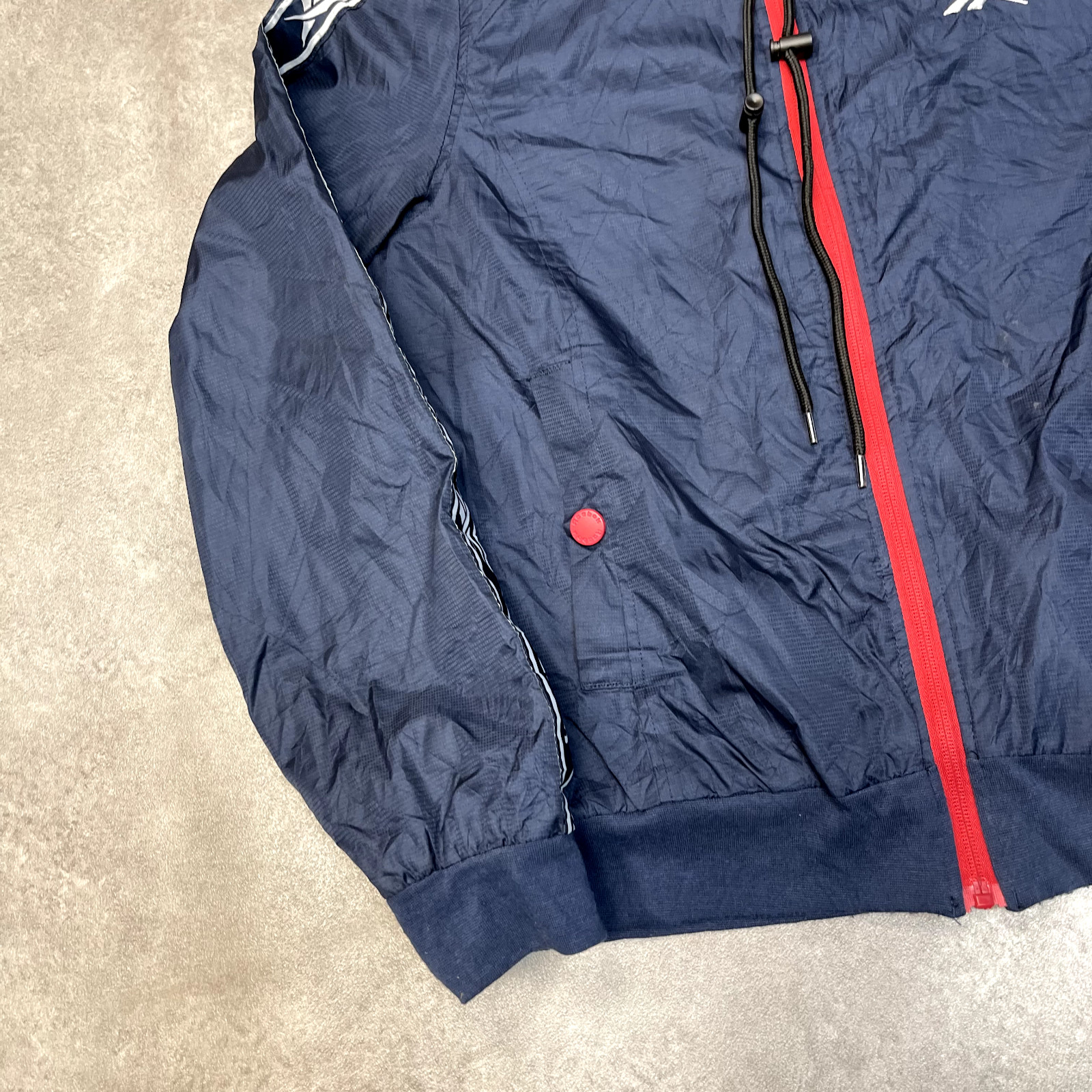 Reebok Track Jacket Womens Y2K Fleece Lined Full-Zip Windbreaker, Navy, Medium image 7