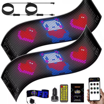 2X RGB LED Digital Display Flexibler Auto Bildschirm Laufschrift Programmierbar
