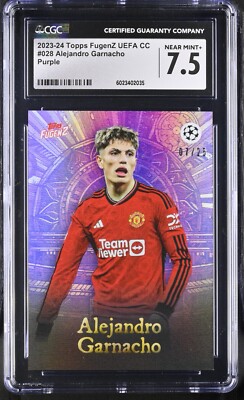 2023-24 Topps FugenZ UEFA CC Alejandro Garnacho  #028 Purple 07/25  CGC 7.5