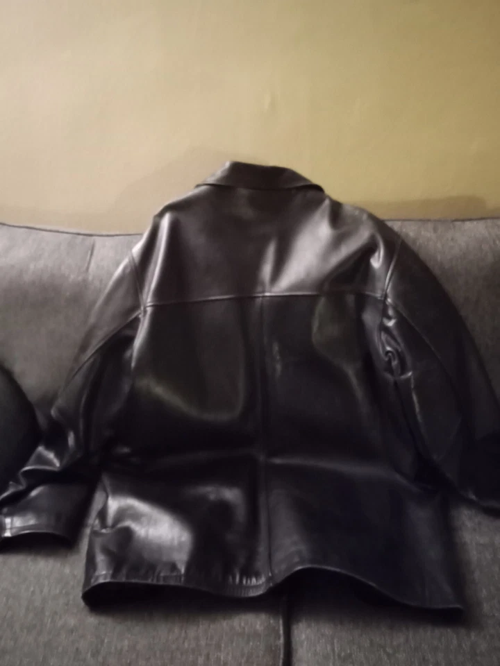 Chaquetón de cuero negro de Noble New York talla 5XL... cuero "buena calidad" Foto 2 de 4