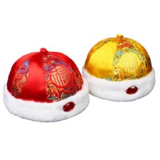 Unisex Baby Warm Chinese Style Brimless Hat Beanie Skull Cap New Year Retro Hat