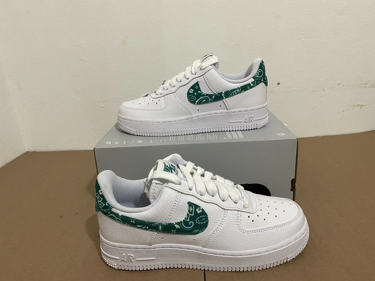 Wmns Nike Air Force 1 '07 Low White Green Paisley DH4406-102 Women's Size 6