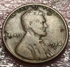 1924-S Lincoln Wheat Cent Good Condition Copper Coin US One Penny Good USA