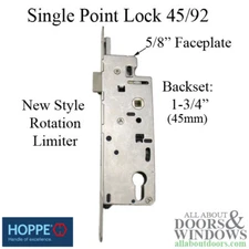 Hoppe Mortise Single Point Lock 16mm Faceplate 14mm Deadbolt Throw 45/92 Gear