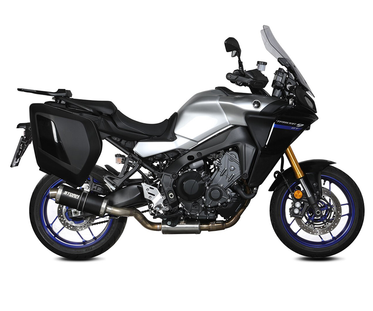 Full Exhaust Storm By Mivv Oval Black Steel Black YAMAHA Tracer 9 GT 2021 > 2023