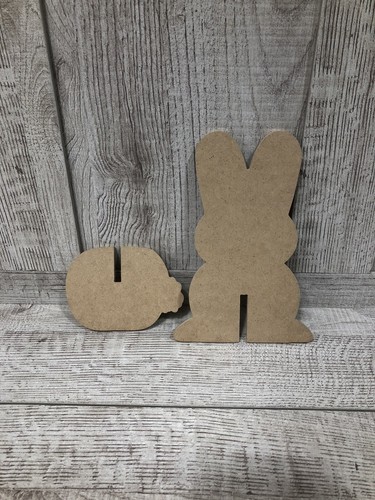 8" Zum Selbermachen Häschen Holz 2-teiliger Ständer 1/4 Zoll dick MDF Holz Farbe Set - Bild 5 von 5