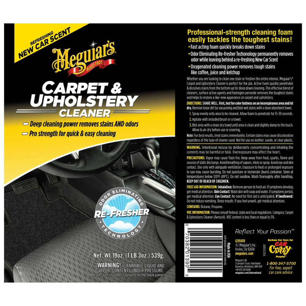 Meguiar's Carpet & Upholstery Cleaner – Car Upholstery Cleaner & Fabric Cleaner