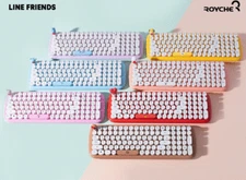 [BTS] BT21 Retro Wireless Keyboard with Character figure Keycap Royche Keyboard