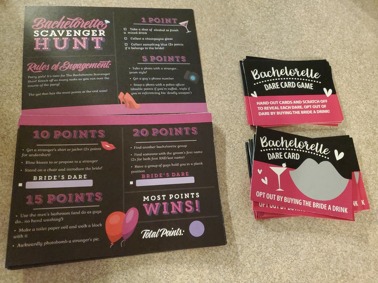Bachelorette Dare Cards Scratch Off Scavenger Hunt Game Bridal Shower Party  709257569574 | eBay