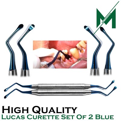 Set Dentale Lucas Curette Oro Di 2 Pz Curette Ossee Chirurgiche - Foto 13