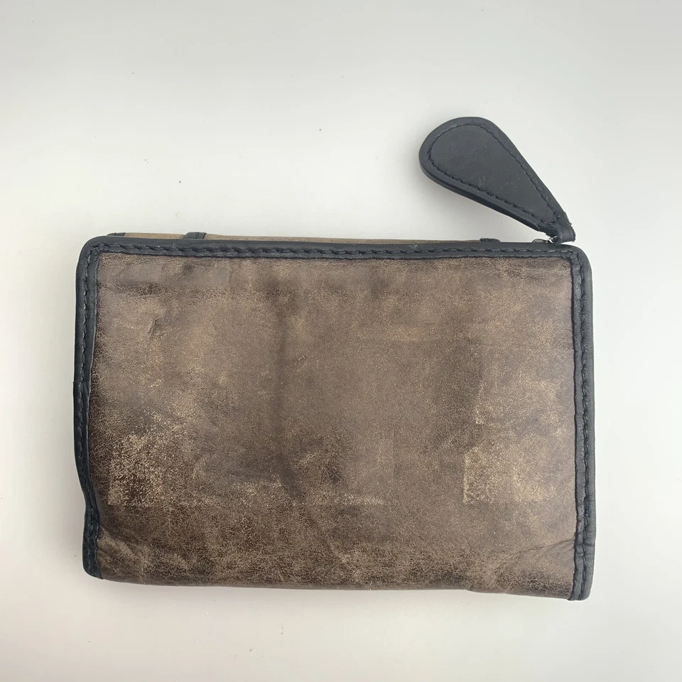 Francesco Biasia 钱包三折棕色古董皮革 — 第 2/4 张图片