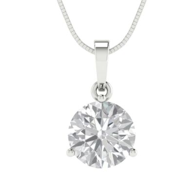 2 kt Silber Anhänger und 16'' Halskette Weißgold plattiert 8,0 mm Zirkonia