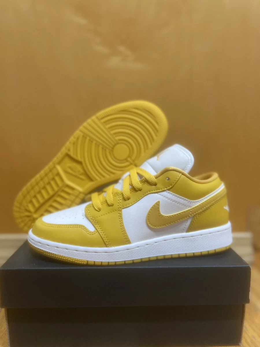 Nike Air Jordan 1 Low GS White Pollen 553560-171 Sz 4Y Brand New