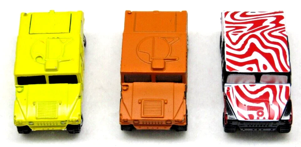 Matchbox Humvee Trucks Diecast Lot of 3 Red Print, Yellow and Orange Collection - Image 2 of 4