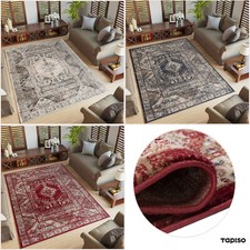 Tappeto pelo corto classico orientale rosso beige ornamento design soggiorno